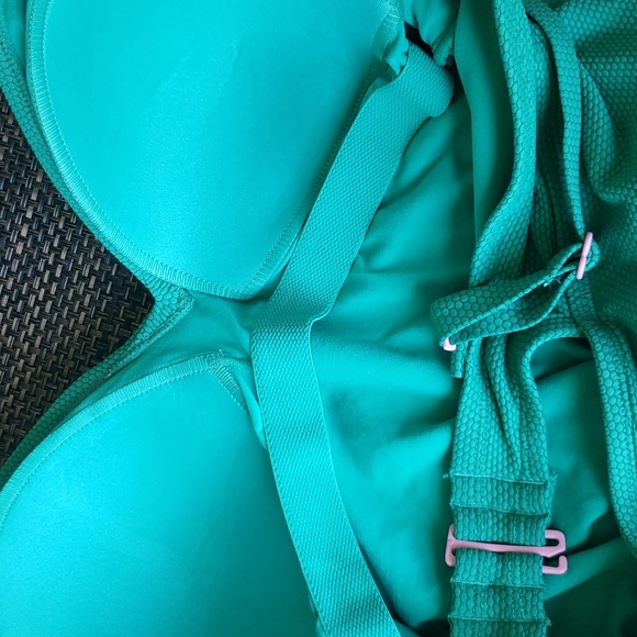 NWT Stoney Clover Lane women's green cheeky high-leg one piece swimsuit - Picture 8 of 12